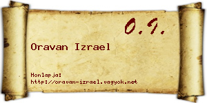 Oravan Izrael névjegykártya